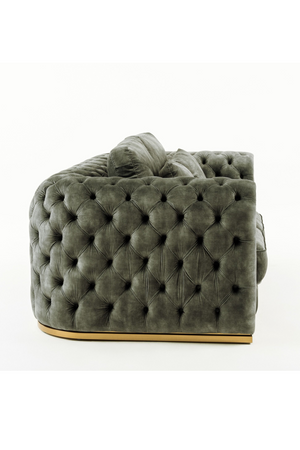   Gray Velvet Tufted Loveseat | Oroa.com