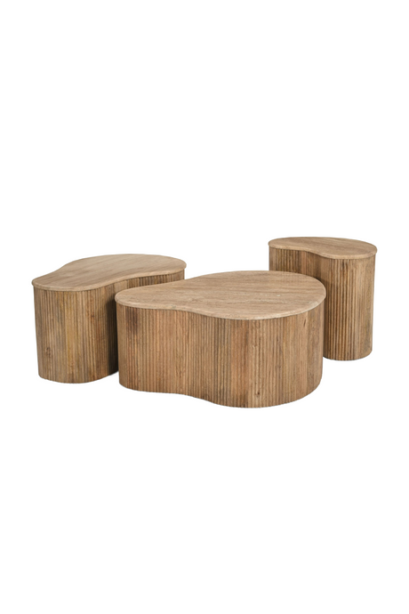   Freeform Travertine Coffee Table Set (3) | Oroa.com