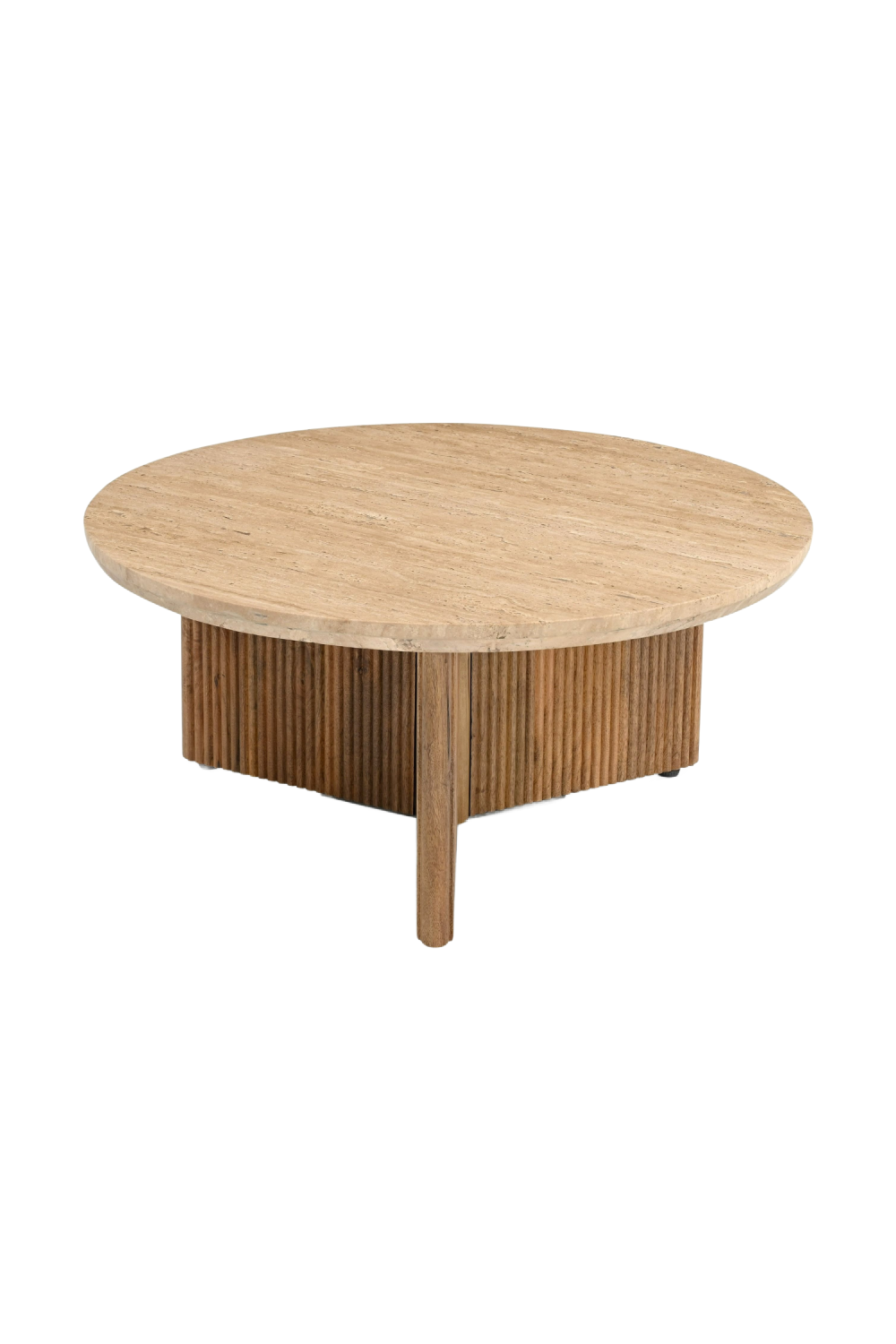   Ribbed Wood Base Coffee Table | Oroa.com