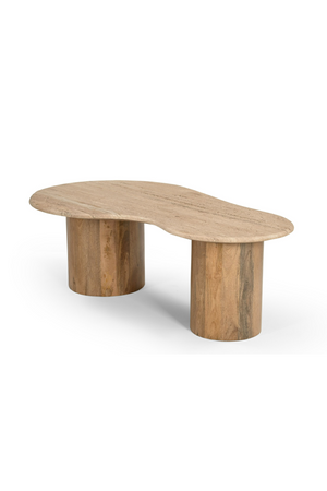   Freeform Travertine Marble Coffee Table | Oroa.com