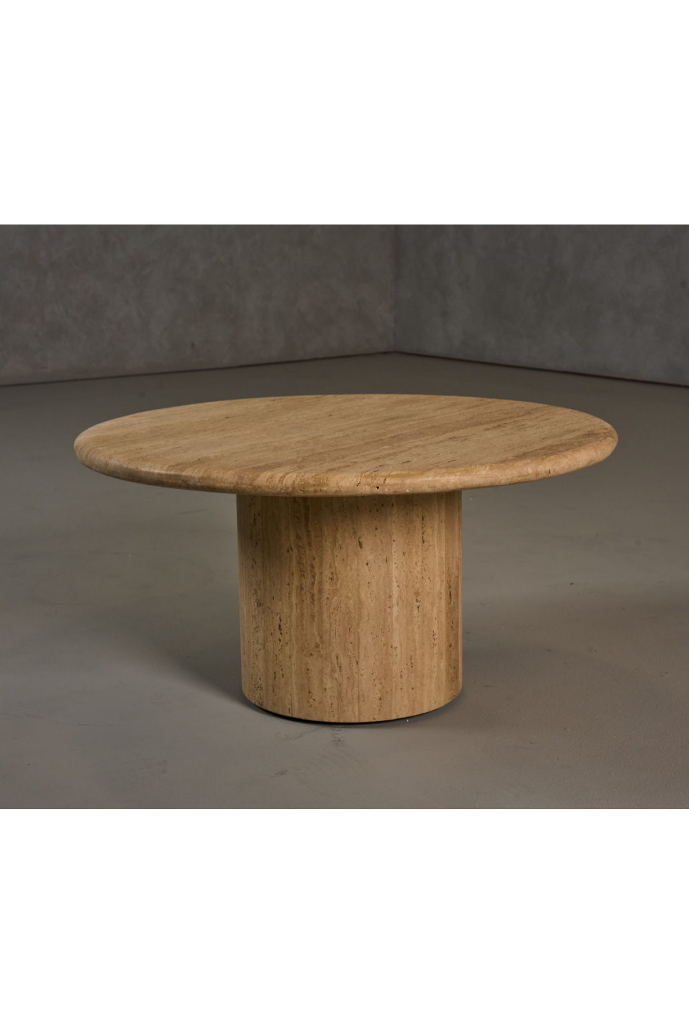   Travertine Marble Round Coffee Table | Oroa.com