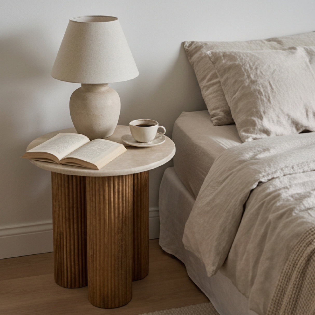   Marble Round End Table | Oroa.com
