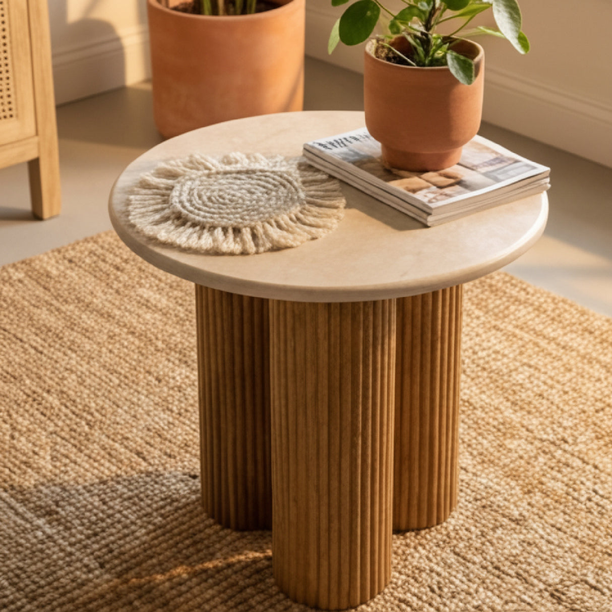   Marble Round End Table | Oroa.com