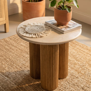   Marble Round End Table | Oroa.com