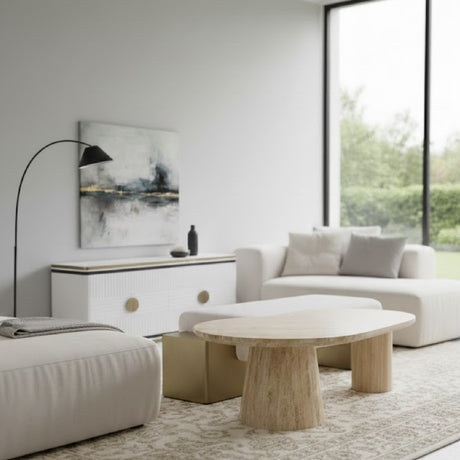   Freeform Travertine Coffee Table | Oroa.com