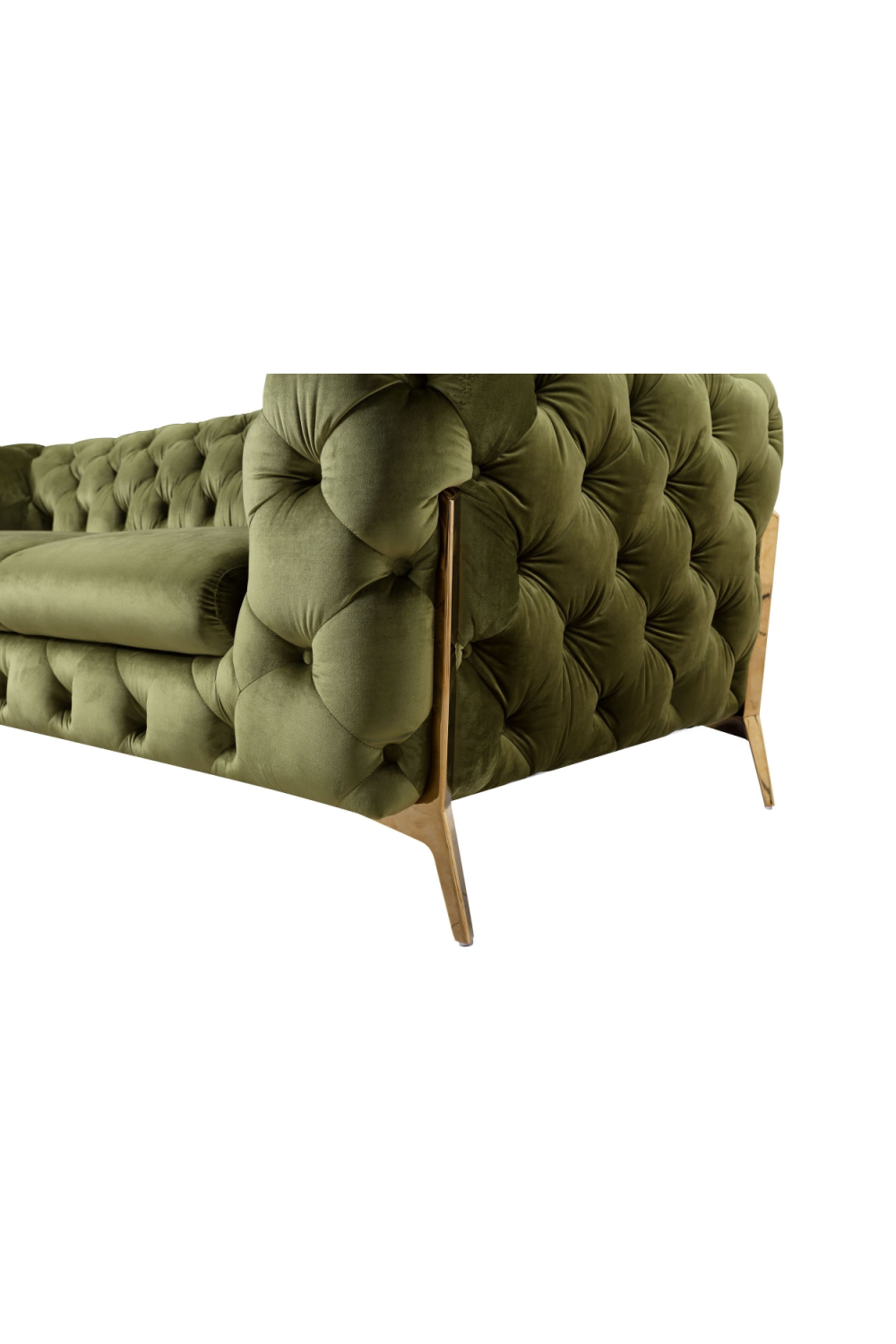   Green Velvet Tufted Sofa | Oroa.com