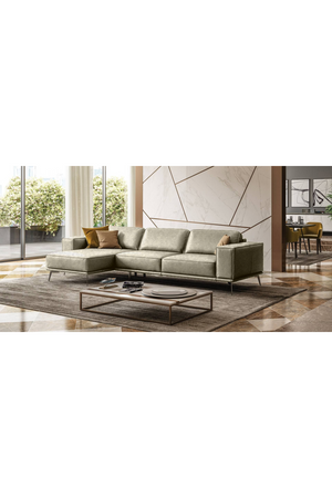   Italian Leather Left Sectional Sofa | Oroa.com