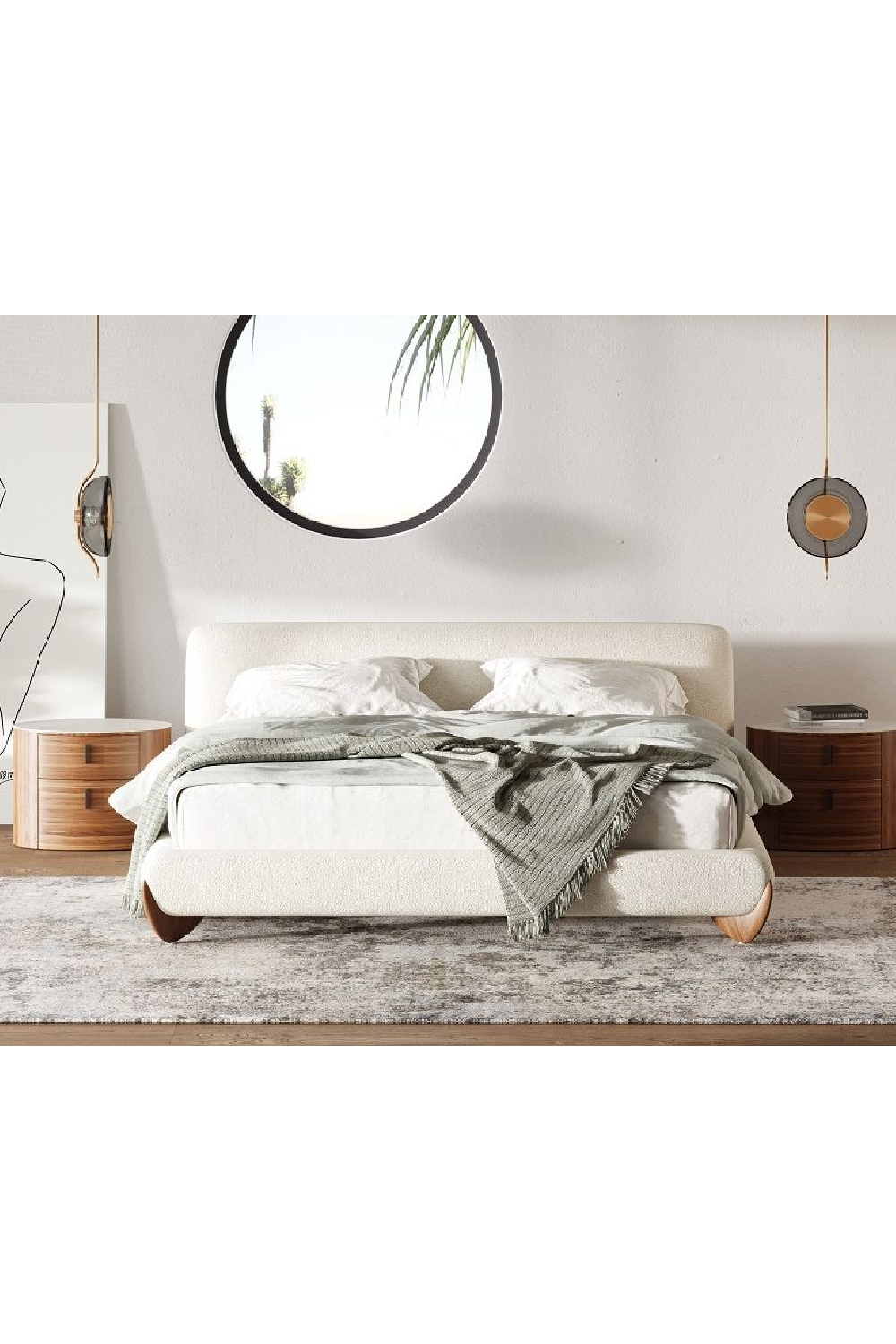   Cream Fabric Bed | Oroa.com