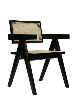   Black Framed Rattan Dining Armchair | Oroa.com