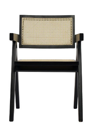   Black Framed Rattan Dining Armchair | Oroa.com