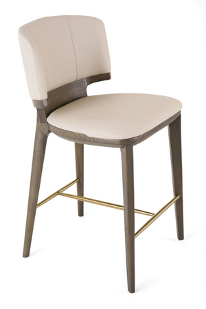   Beige Vegan Leather Counter Chair | Oroa.com