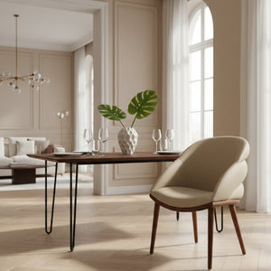   Beige Vegan Leather Dining Chair | Oroa.com