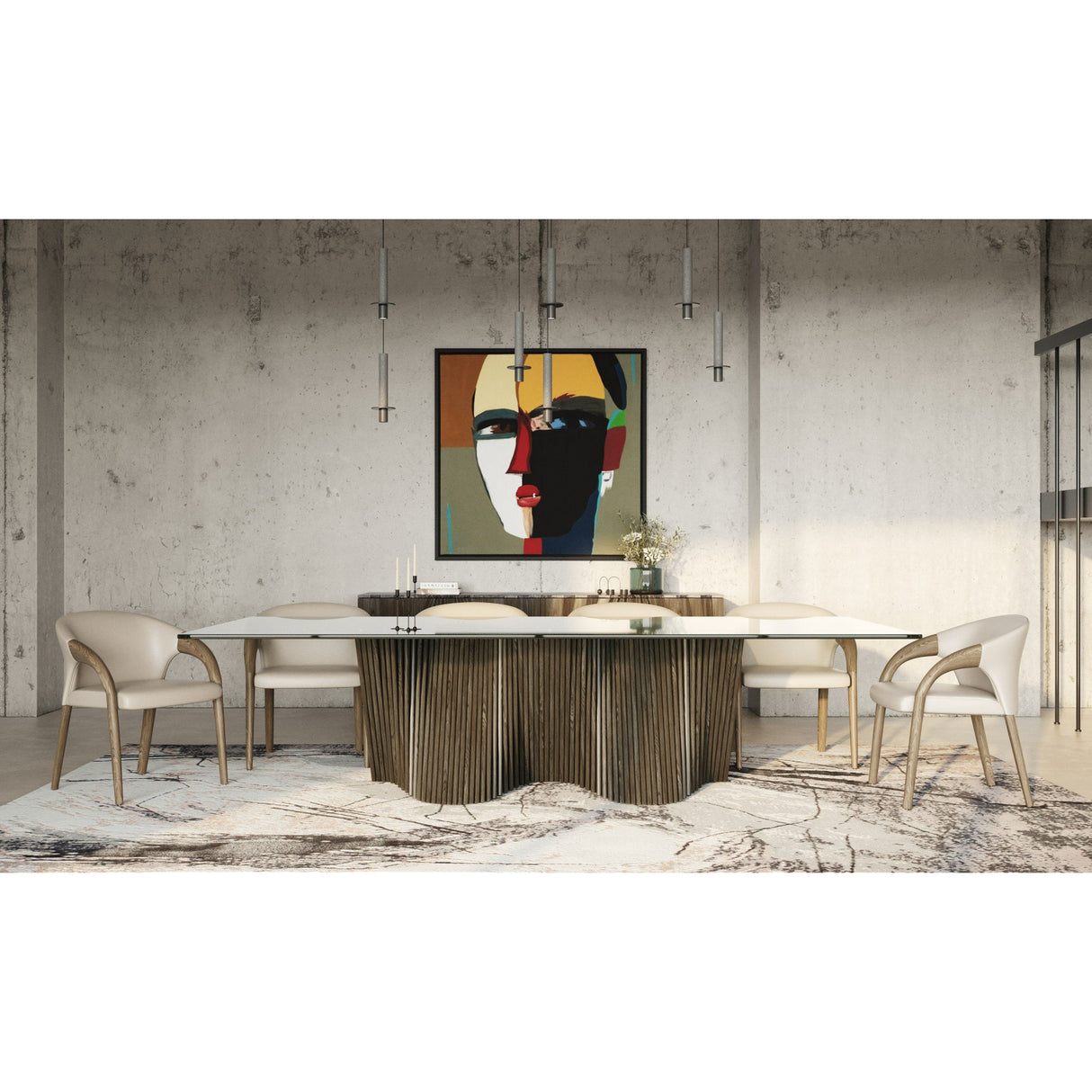   Gray Ash Base Dining Table | Oroa.com
