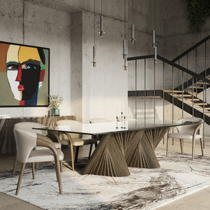   Gray Ash Base Dining Table | Oroa.com