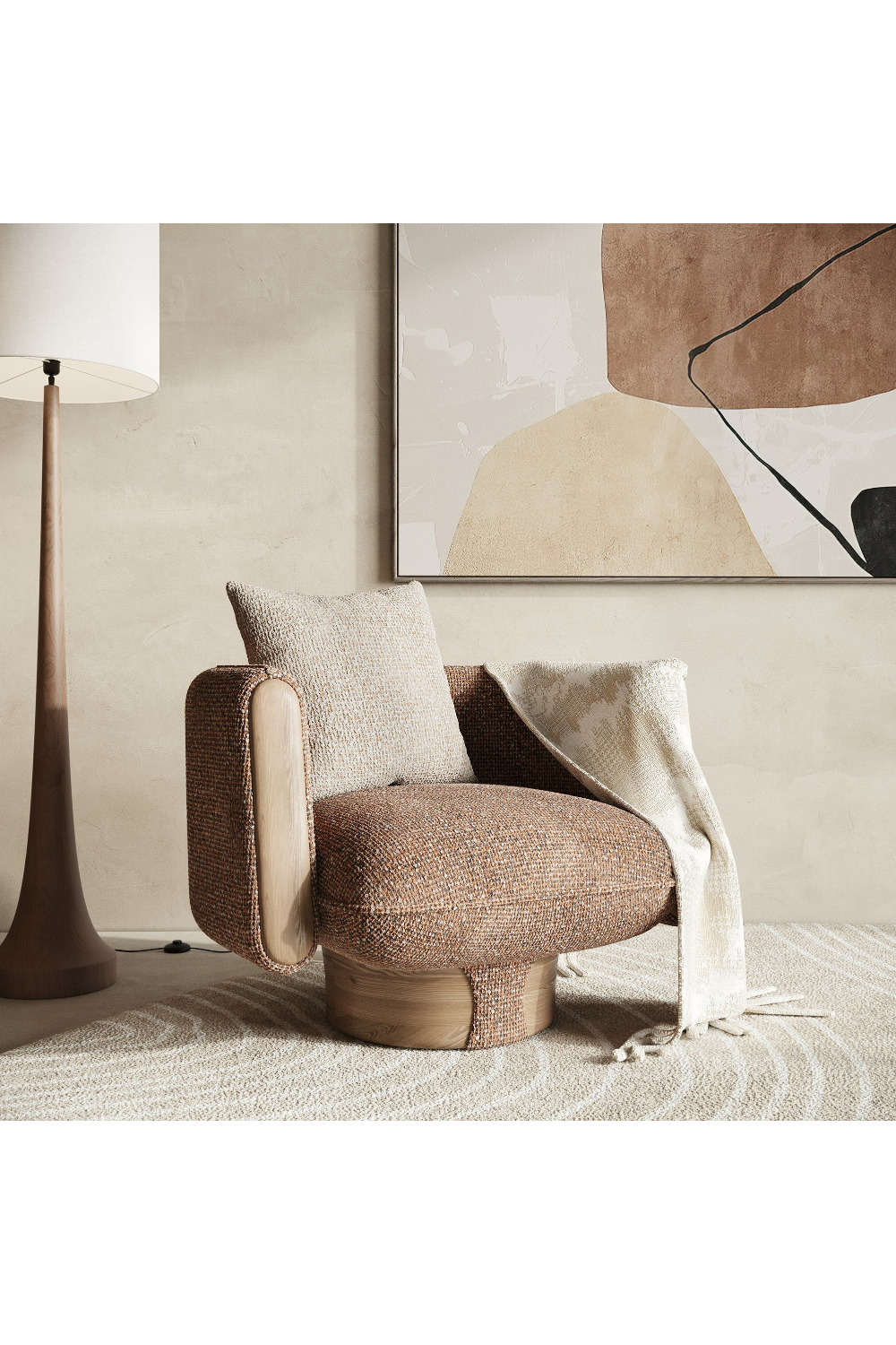   Multicolored Boucle Accent Chair | Oroa.com
