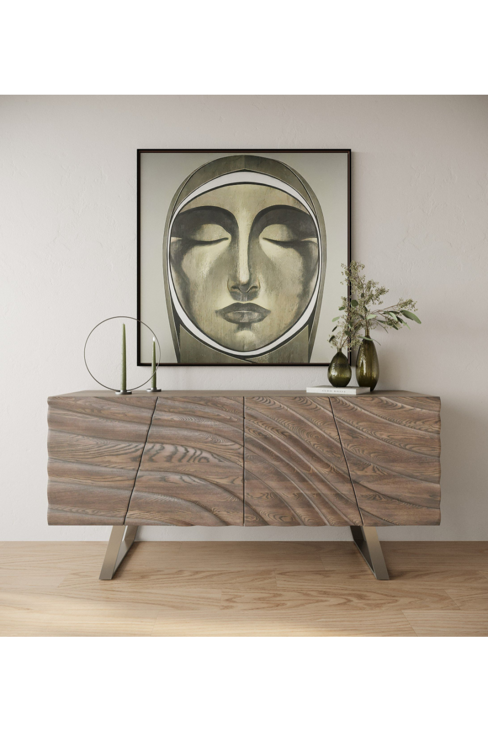   Wave Patterned Ash Sideboard | Oroa.com