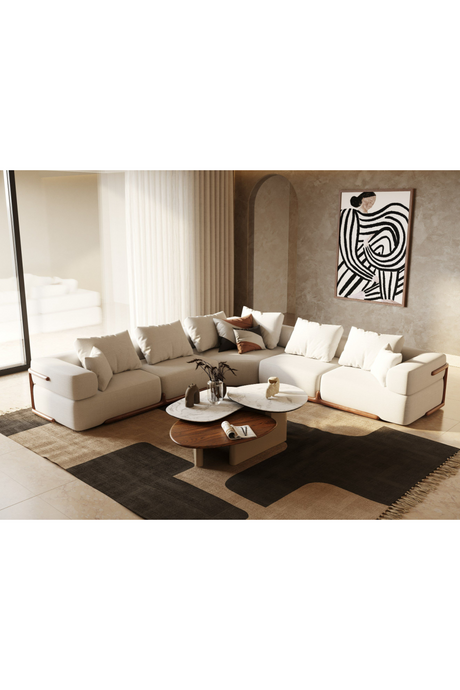   White Fabric Sectional Sofa | Oroa.com