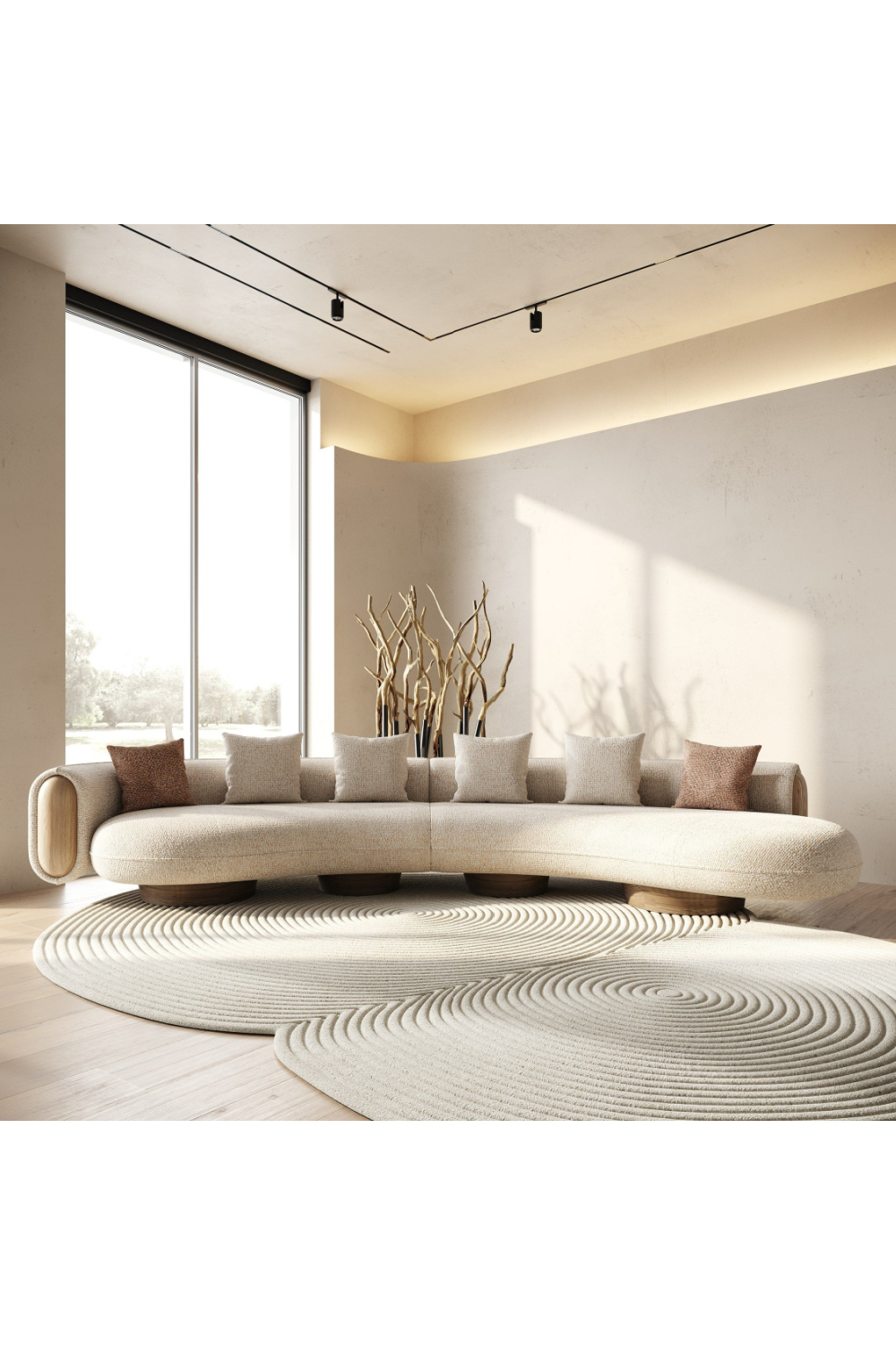   Multicolored Boucle Sectional Sofa | Oroa.com