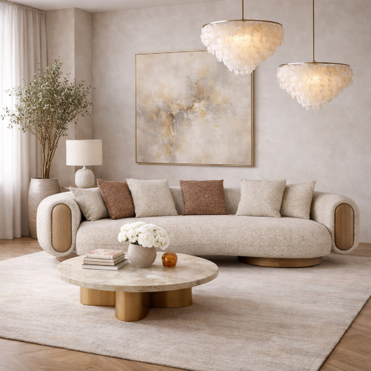   Multicolored Boucle Sofa | Oroa.com