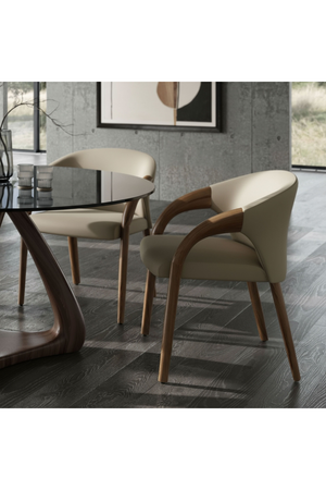   Light Gray Leather Dining Chair | Oroa.com