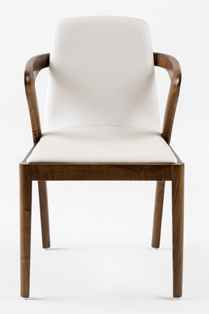   Walnut Framed Cream Dining Chair | Oroa.com