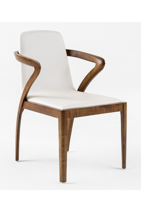   Walnut Framed Cream Dining Chair | Oroa.com