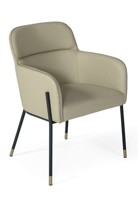   Gray Vegan Leather Dining Armchair | Oroa.com