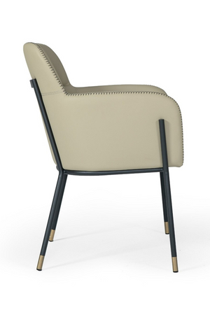  Gray Vegan Leather Dining Armchair | Oroa.com