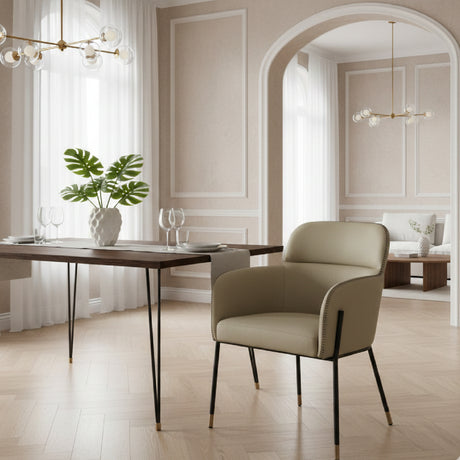   Gray Vegan Leather Dining Armchair | Oroa.com