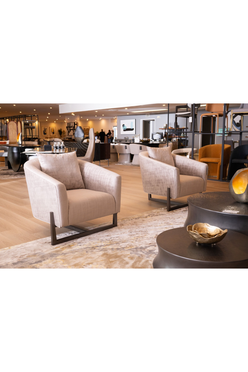   Bronze Cross Base Accent Chair | Oroa.com