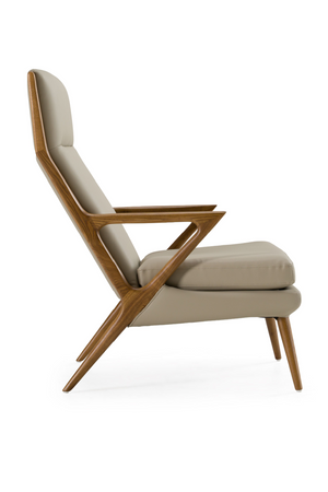   Beige Vegan Leather Lounge Chair & Ottoman | Oroa.com