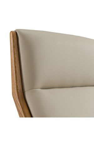   Beige Vegan Leather Lounge Chair & Ottoman | Oroa.com