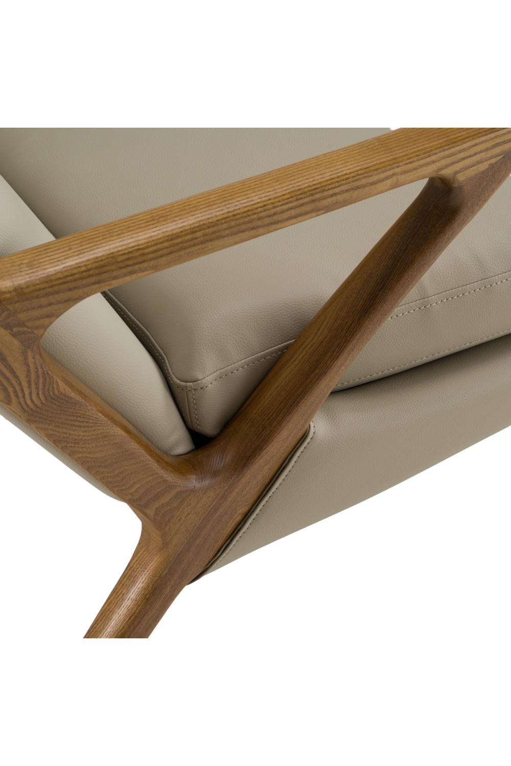   Beige Vegan Leather Lounge Chair & Ottoman | Oroa.com
