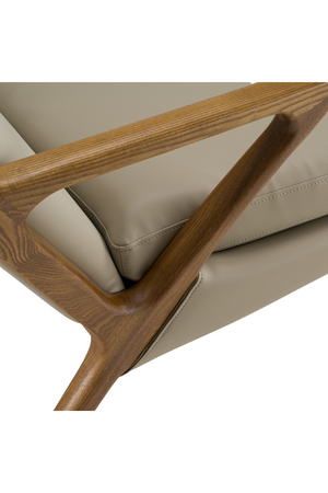   Beige Vegan Leather Lounge Chair & Ottoman | Oroa.com