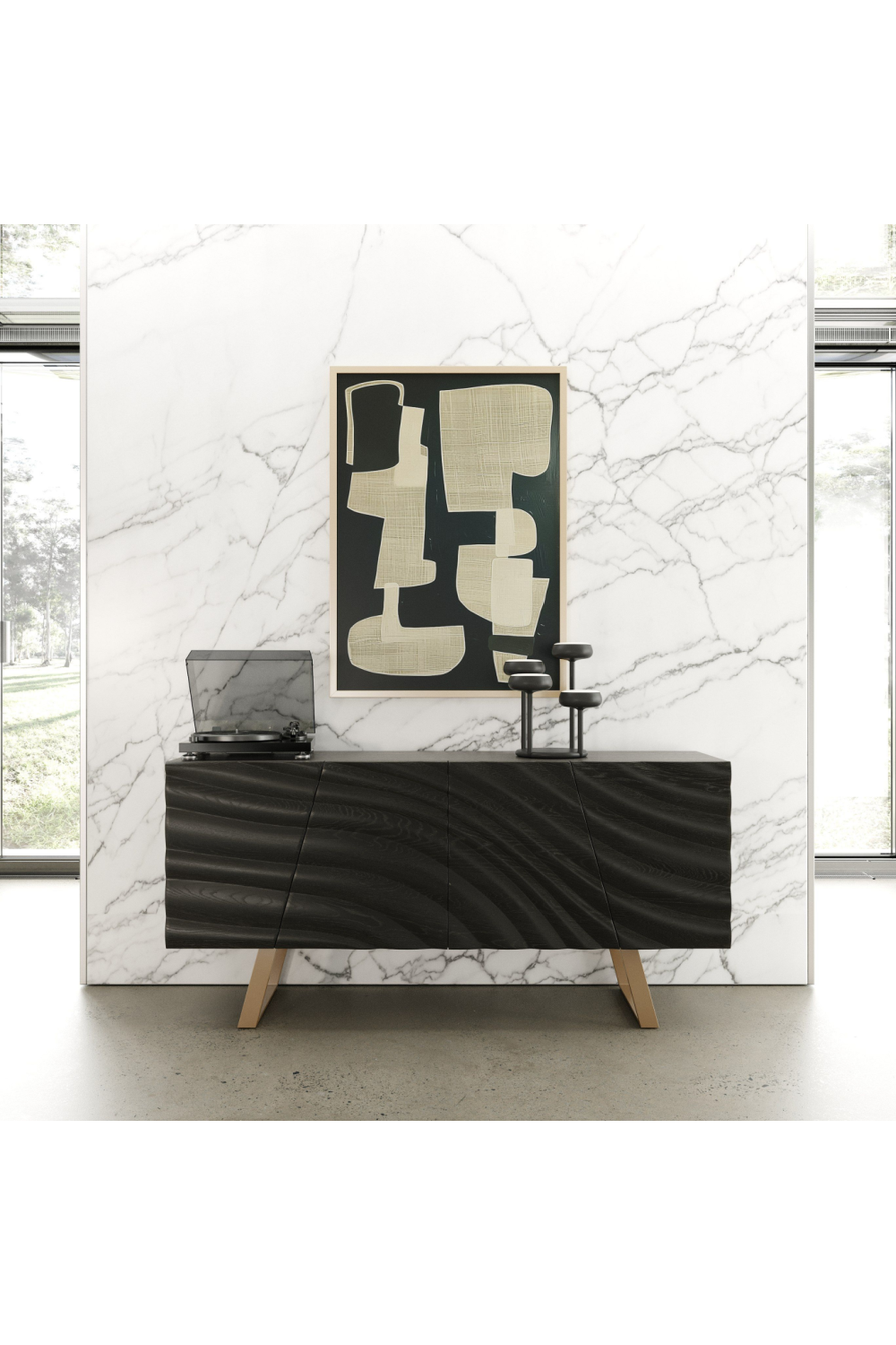   Wave Patterned Ash Sideboard | Oroa.com