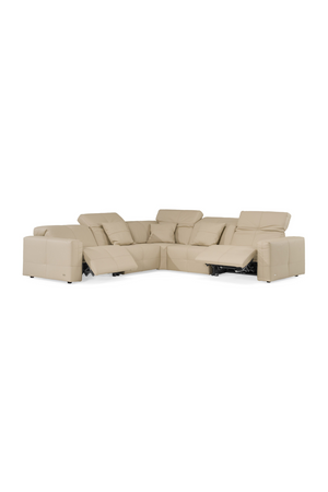   Cream Leather Recliner Sectional Sofa | Oroa.com