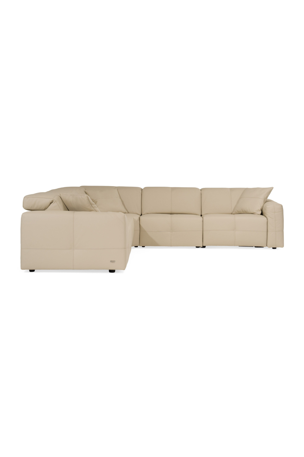   Cream Leather Recliner Sectional Sofa | Oroa.com