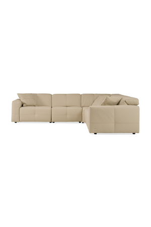   Cream Leather Recliner Sectional Sofa | Oroa.com