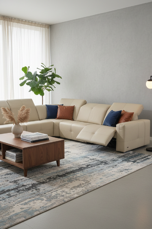   Cream Leather Recliner Sectional Sofa | Oroa.com