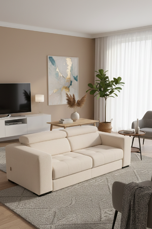   Cream Fabric Sofa Bed | Oroa.com