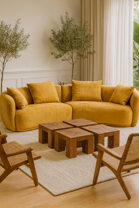   Yellow 4-Seater Sofa | Oroa.com