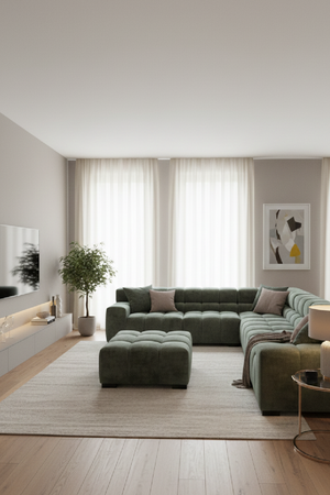   Green Fabric Modular Sofa | Oroa.com