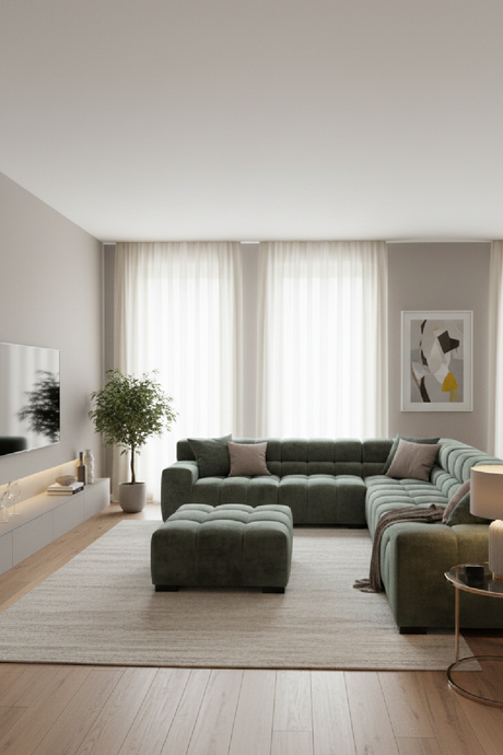   Green Fabric Modular Sofa | Oroa.com