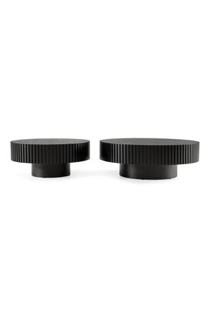   Ribbed Black Ash Coffee Tables (2) | Oroa.com