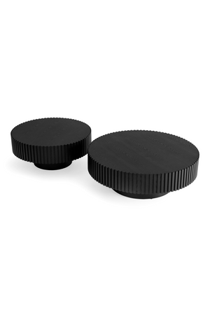   Ribbed Black Ash Coffee Tables (2) | Oroa.com