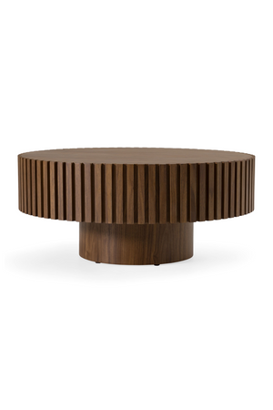   Ribbed Wooden Round Coffee Table | Oroa.com