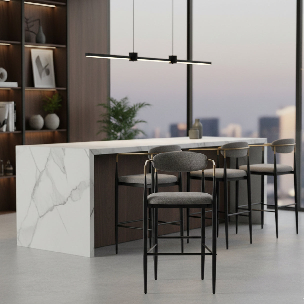   Gold Armed Bar Chair | Oroa.com