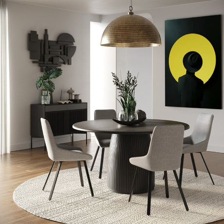   Black Oak Round Dining Table | Oroa.com