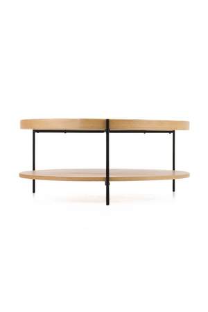   Round Wooden 2-Shelf Coffee Table | Oroa.com