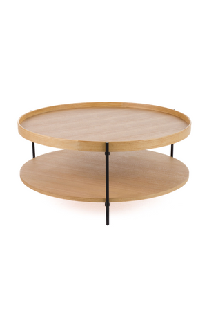   Round Wooden 2-Shelf Coffee Table | Oroa.com